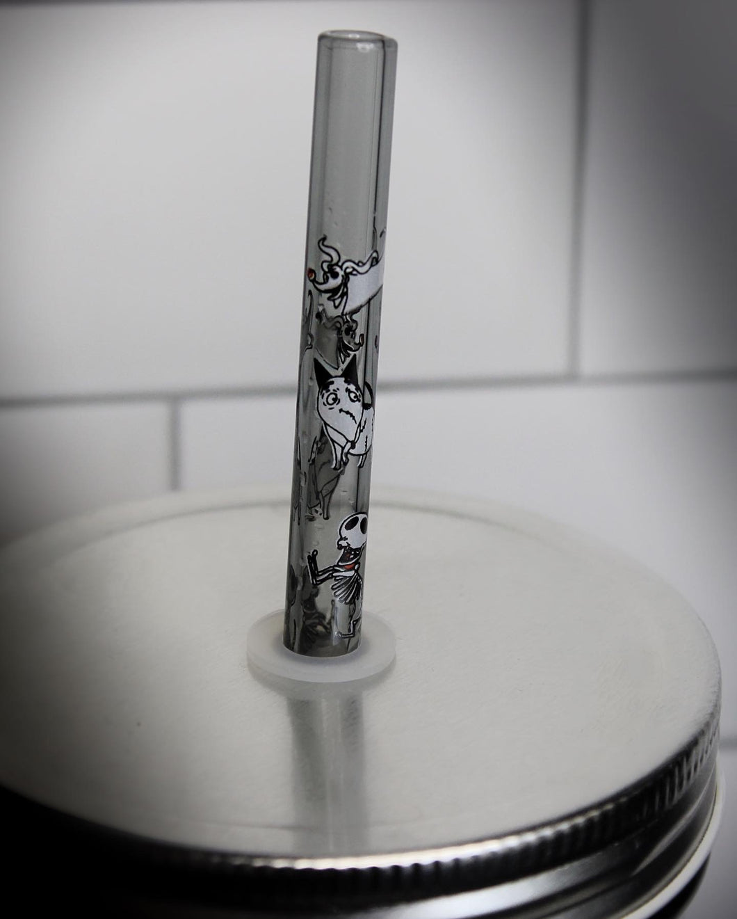 Spooky Pooches glass straw
