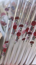 Load and play video in Gallery viewer, Deadly Blooms glass beer cup &amp; straw set
