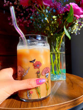 Load image into Gallery viewer, Deadly Blooms glass beer cup &amp; straw set
