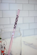 Load image into Gallery viewer, Batty Love pink glass straws
