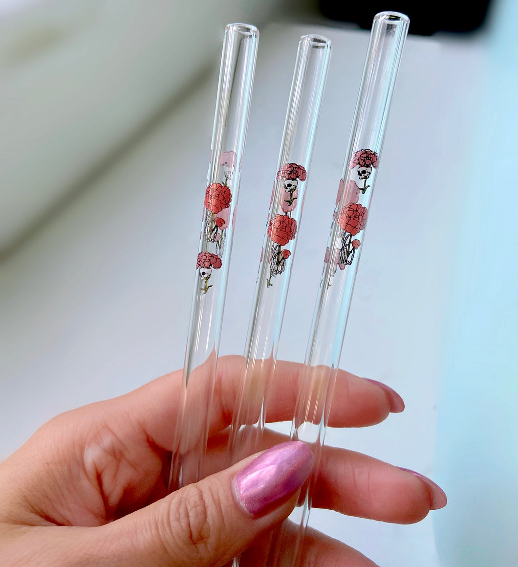 Deadly Blooms glass straw