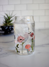 Load image into Gallery viewer, Deadly Blooms glass beer cup &amp; straw set
