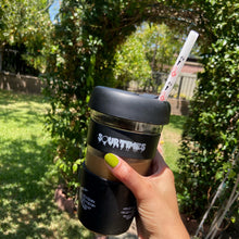 Load image into Gallery viewer, Steamed Skelly Glass Tumbler w/ Skelly Koozie &amp; Limited Edition straw
