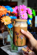 Load image into Gallery viewer, Deadly Blooms glass beer cup &amp; straw set
