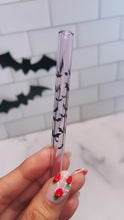 Load and play video in Gallery viewer, Batty Love pink glass straws
